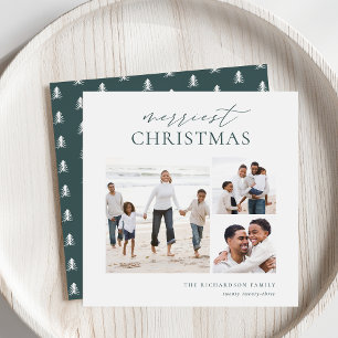 Cartão De Festividades Colagem de Fotos 3 Elegante de Natal Merriest