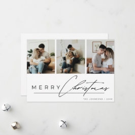 Cartão De Festividades Colagem de Fotos 3 Natal Feliz com Roteiro Moderno