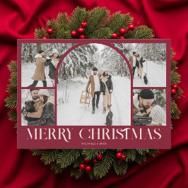 Cartão De Festividades Colagem de Fotos Arco Natal Feliz Vintage