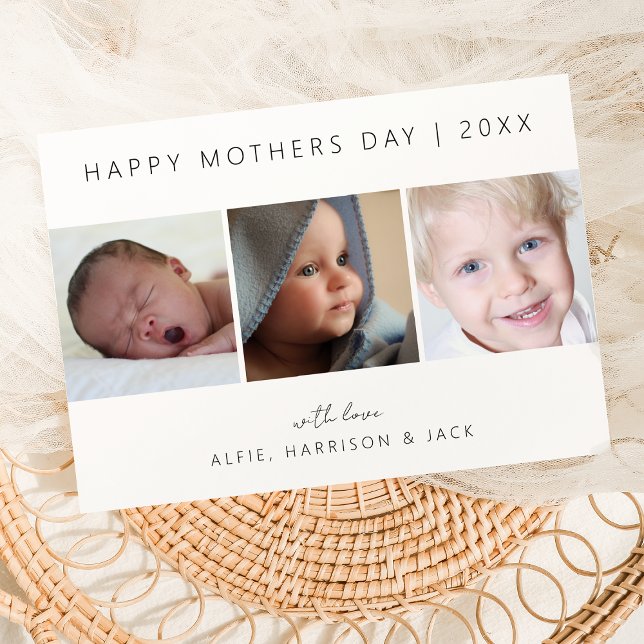 Cartão De Festividades Colagem de Fotos Clássico Moderno (Criador carregado)