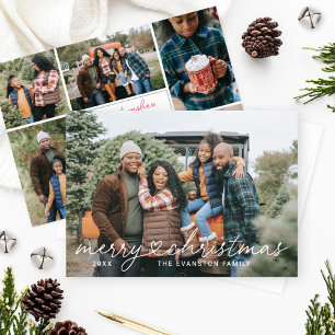 Cartão De Festividades Colagem de Fotos com Roteiro de Natal Coração Aleg