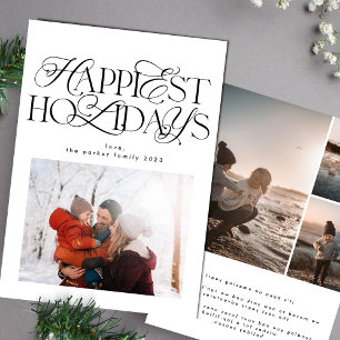 Cartão De Festividades colagem de fotos com script de designer moderno po