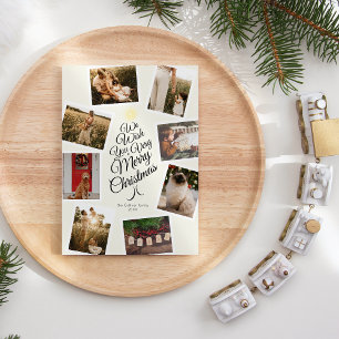 Cartão De Festividades Colagem de Fotos da Árvore de Natal Muito Feliz