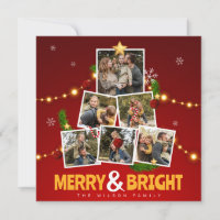 Colagem de Fotos da Família Alegre e Brilhante em 