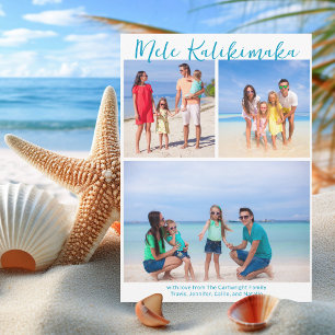 Cartão De Festividades Colagem de Fotos da Família Chic Mele Kalikimaka C