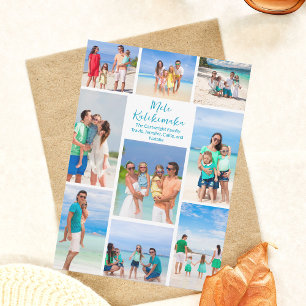 Cartão De Festividades Colagem de Fotos da Família Chic Mele Kalikimaka n