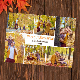 Cartão De Festividades Colagem de fotos da família de ação de graças Mode