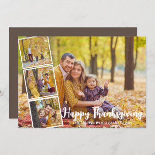 Cartão De Festividades Colagem de fotos da família de ação de graças Mode