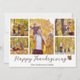Cartão De Festividades Colagem de fotos da família de ação de graças Mode