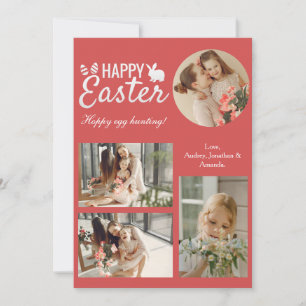 Cartão De Festividades Colagem de Fotos da Família de Felzs pascoa de Scr
