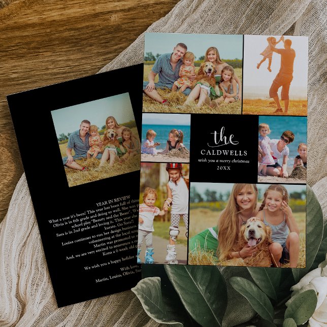 Cartão De Festividades Colagem de Fotos da Família do Ano Tradicional em  (Criador carregado)