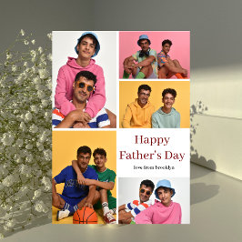 Cartão De Festividades Colagem de fotos da família do dia dos pais modern
