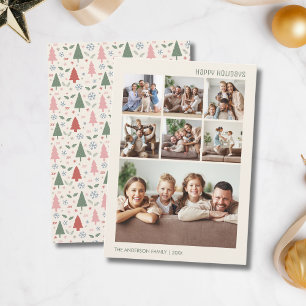 Cartão De Festividades Colagem de Fotos da Família do Natal Moderno 7
