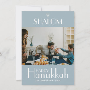 Cartão De Festividades Colagem de fotos da família Elegante Shalom Hanukk