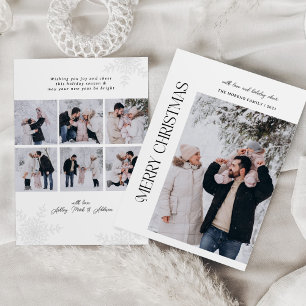 Cartão De Festividades Colagem de Fotos da Família Feliz Natal