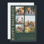 Cartão De Festividades Colagem de Fotos da Família Minimalista Moderna<br><div class="desc">Feliz Feriados! Envie seus desejos calorosos aos amigos e à família nesta época de Natal com um cartão de Natal personalizável para colagem fotográfica com uma simples tipografia moderna. Personalize adicionando fotos, nomes, ano e outros detalhes personalizados. Este cartão de Natal mínimo está disponível em outras cores e estoque de...</div>