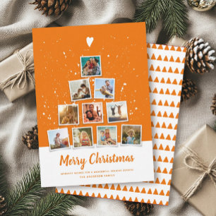 Cartão De Festividades Colagem de Fotos da Família Moderna da Árvore de