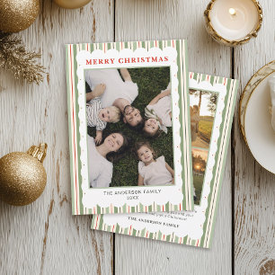 Cartão De Festividades Colagem de Fotos da Família Moderna e Fofa de Nata