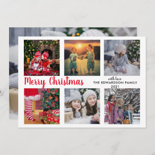 Cartão De Festividades Colagem de fotos da família moderna Feliz Natal