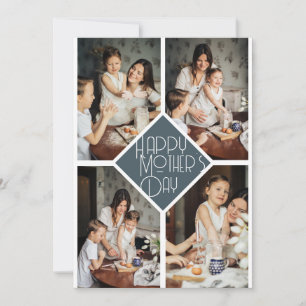 Cartão De Festividades Colagem de fotos da família no Dia das Mães Simple