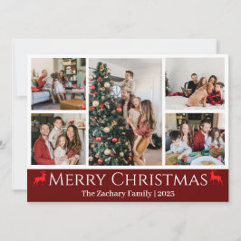 Cartão De Festividades Colagem de Fotos da Família para o Natal