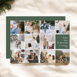 Cartão De Festividades Colagem de Fotos da Família Paz Amar Joia Natal