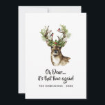 Cartão De Festividades Colagem de Fotos da Família Rústica Reindeer Chris<br><div class="desc">Cartão de Cartões de natal com uma rena,  touchetes,  holly e pine personalizáveis de acordo com as especificações do seu evento. As fotos de instagram quadradas são ideais.</div>