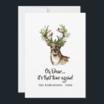 Cartão De Festividades Colagem de Fotos da Família Rústica Reindeer Chris<br><div class="desc">Cartão de Cartões de natal com uma rena,  touchetes,  holly e pine personalizáveis de acordo com as especificações do seu evento. As fotos de instagram quadradas são ideais.</div>
