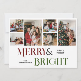 Cartão De Festividades Colagem de Fotos da Família Script de Feriados de 