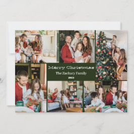 Cartão De Festividades Colagem de Fotos da Família Script de Feriados de 