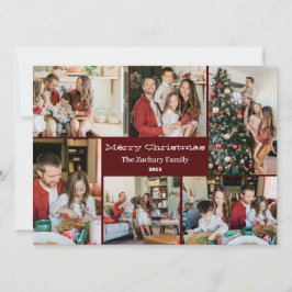 Cartão De Festividades Colagem de Fotos da Família Script de Feriados de 