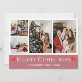 Cartão De Festividades Colagem de Fotos da Família Script de Feriados de 