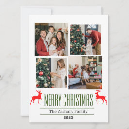 Cartão De Festividades Colagem de Fotos da Família Script de Feriados de 