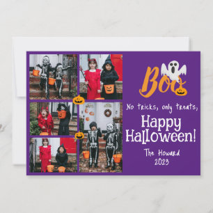 Cartão De Festividades Colagem de Fotos da Família Spooky Pumpkins Hallow