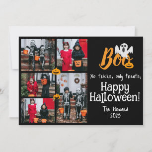 Cartão De Festividades Colagem de Fotos da Família Spooky Pumpkins Hallow