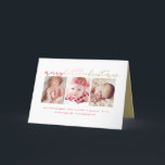 Cartão De Festividades Colagem de Fotos da Feliz do Bebê - Pequena Festa<br><div class="desc">Caligrafia Simples, Feliz, Manuscrito Colorido de Natal, 3 Cartão de Anúncio de Nascimento de Feriado de Colagem de Fotos / Primeiro Natal do Bebê. Projetado por gordura*fa*estanho. Fácil de personalizar com seu próprio texto, foto ou imagem. Para pedidos personalizados, entre em contato direto com o site "gorda*fa*tin". Encargos personalizados aplicam-se....</div>