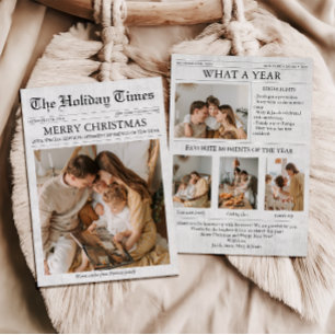 Cartão De Festividades Colagem de Fotos da Newsletter de Natal do Jornal