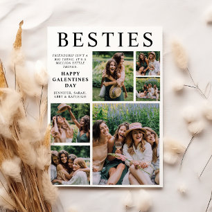 Cartão De Festividades Colagem de Fotos das Melhores Amigas no Dia das Ga