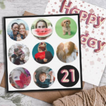 Colagem de Fotos de Aniversário de 21 anos Moderna