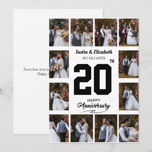 Cartão De Festividades Colagem de Fotos de Aniversário Feliz 12 (Frente/Verso)