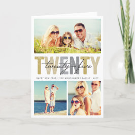 Cartão De Festividades Colagem de Fotos de Ano Novo 2025 com Tipografia N