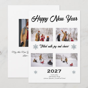 Cartão De Festividades Colagem de Fotos de Ano Novo em Família