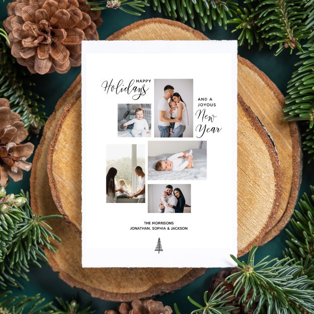 Cartão De Festividades Colagem de Fotos de Ano Novo sobre Feriados Felize (Criador carregado)