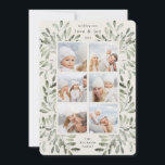 Cartão De Festividades Colagem de Fotos de Aquarela Naturalmente Joyful<br><div class="desc">Envie cartões de natal para amigos e família em estilo chic com nossos elegantes cartões de colagem de fotos. Graciosos manchas de cor d'água pintada verde-úmida molhada, quadro com coloração d'água seis de suas fotos quadradas favoritas organizadas em uma grade em um fundo de marfim quente rústico. Sua saudação personalizada...</div>