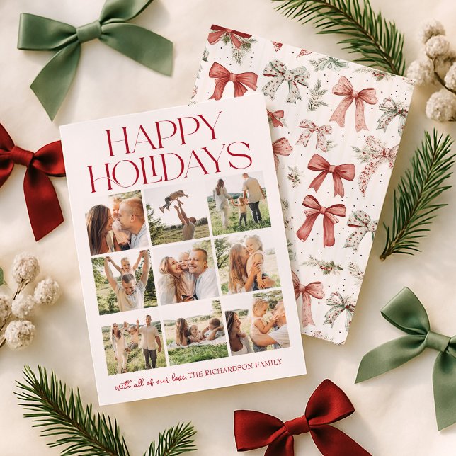 Cartão De Festividades Colagem de Fotos de Arco de Férias Felizes (Criador carregado)