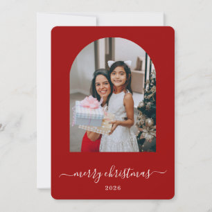 Cartão De Festividades Colagem de Fotos de Arco Minimalista Feliz Natal