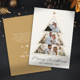 Cartão De Festividades Colagem de Fotos de Árvore de Natal Minimalista Mo