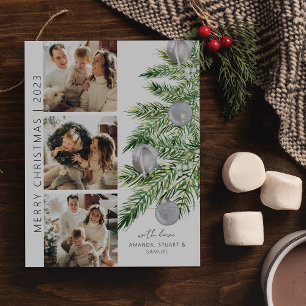 Cartão De Festividades Colagem de Fotos de Árvore de Natal Natal