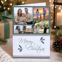 Colagem de Fotos de Azevinho Moderno Feliz Natal