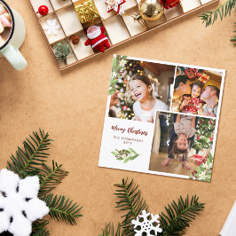 Cartão De Festividades Colagem de Fotos de Berries Vermelhos Quadrados Fe